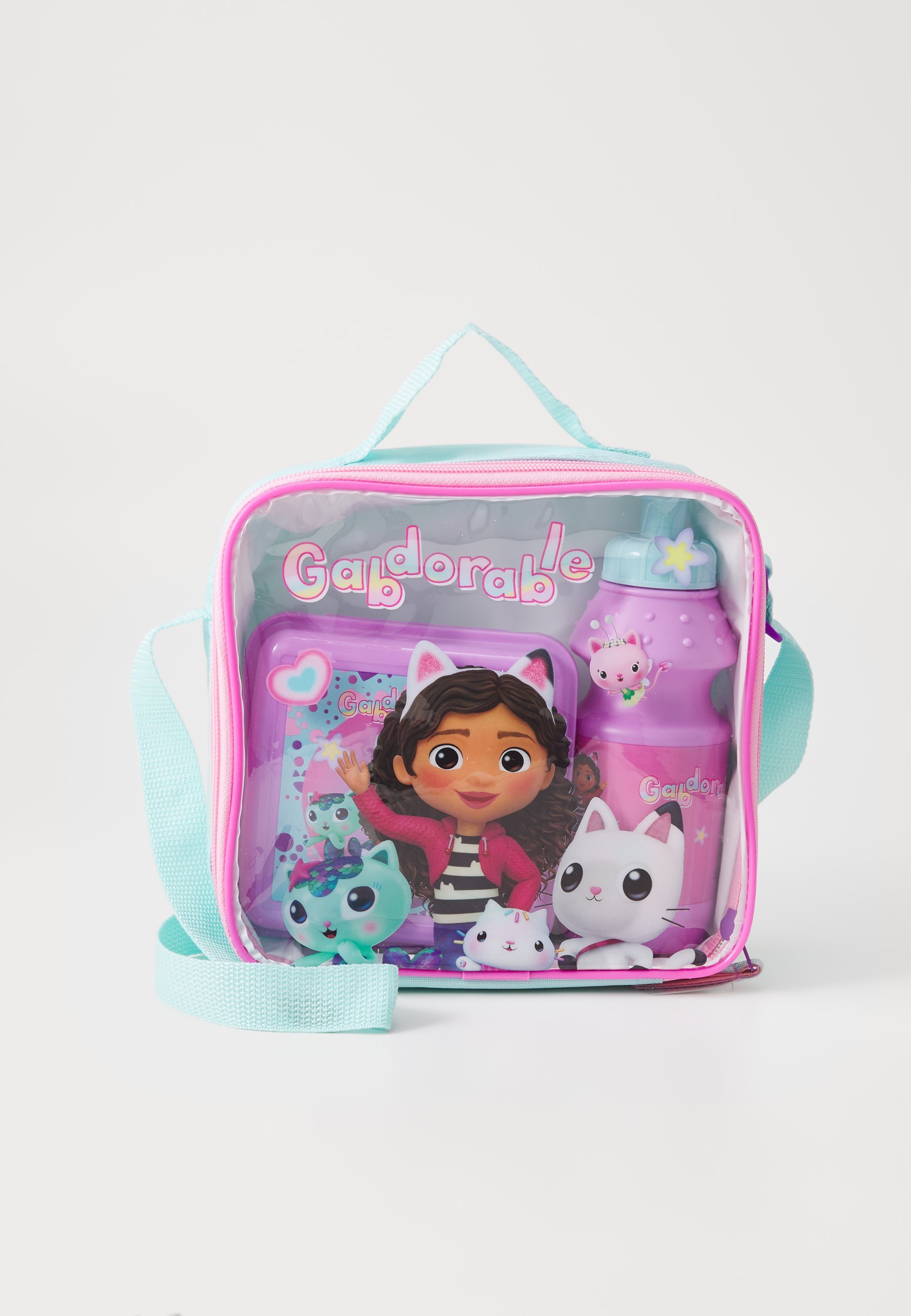 Kidzroom Gabby's poppenhuis lunchtas, snackdoos en fles unisex set - Lunchbox - paars