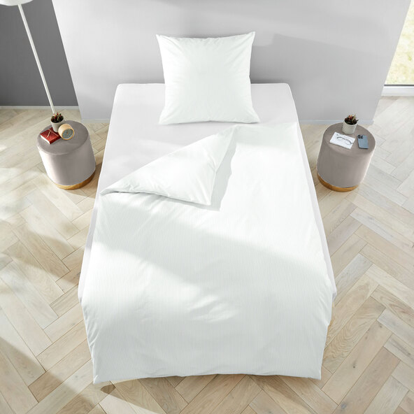 Damast beddengoed, 135 x 200 cm, wit