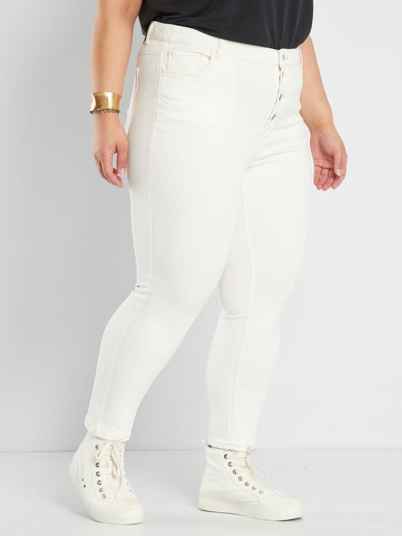 Calça jeans skinny de cintura alta - BRANCA