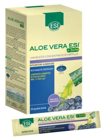 ESI ESI Aloë Vera Sap + Forte Bosbessen 24 Zakjes Drankjes Ontgiftend voedingssupplement