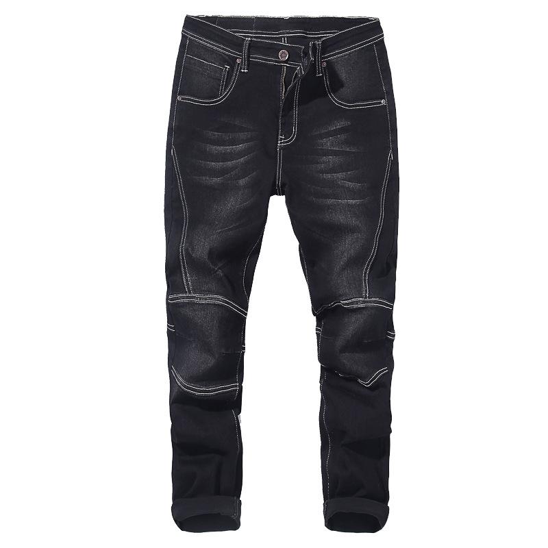 Grote maten heren fietsjeans, lente/herfst, nieuwe stretch harembroek, merk denim, heren, zwart/blauw, 40 42 44 46 48, PP730