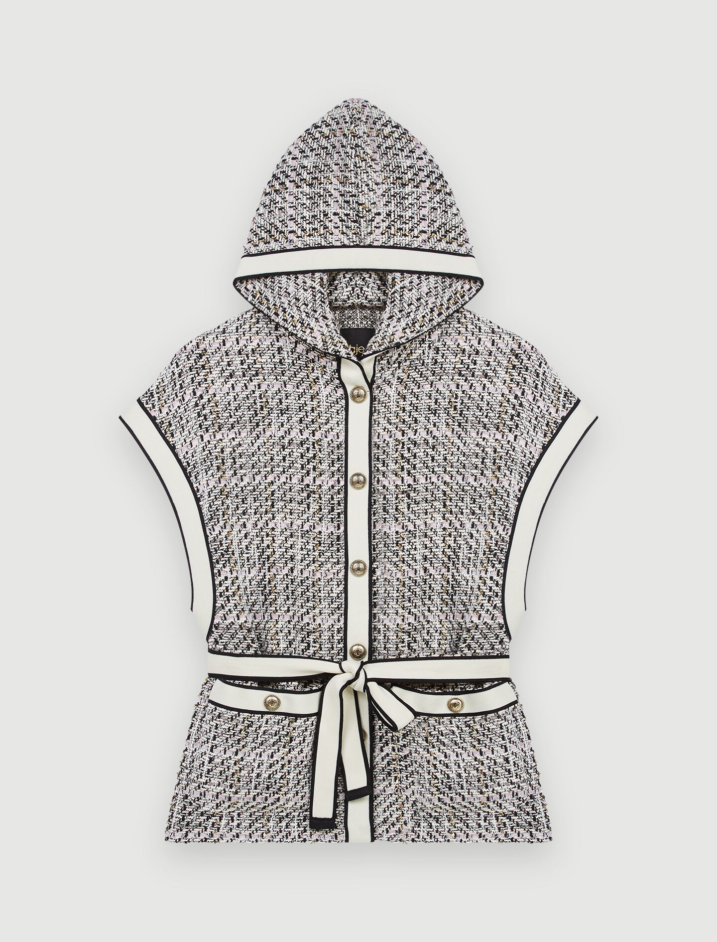 Vestă stil tweed - Roz deschis