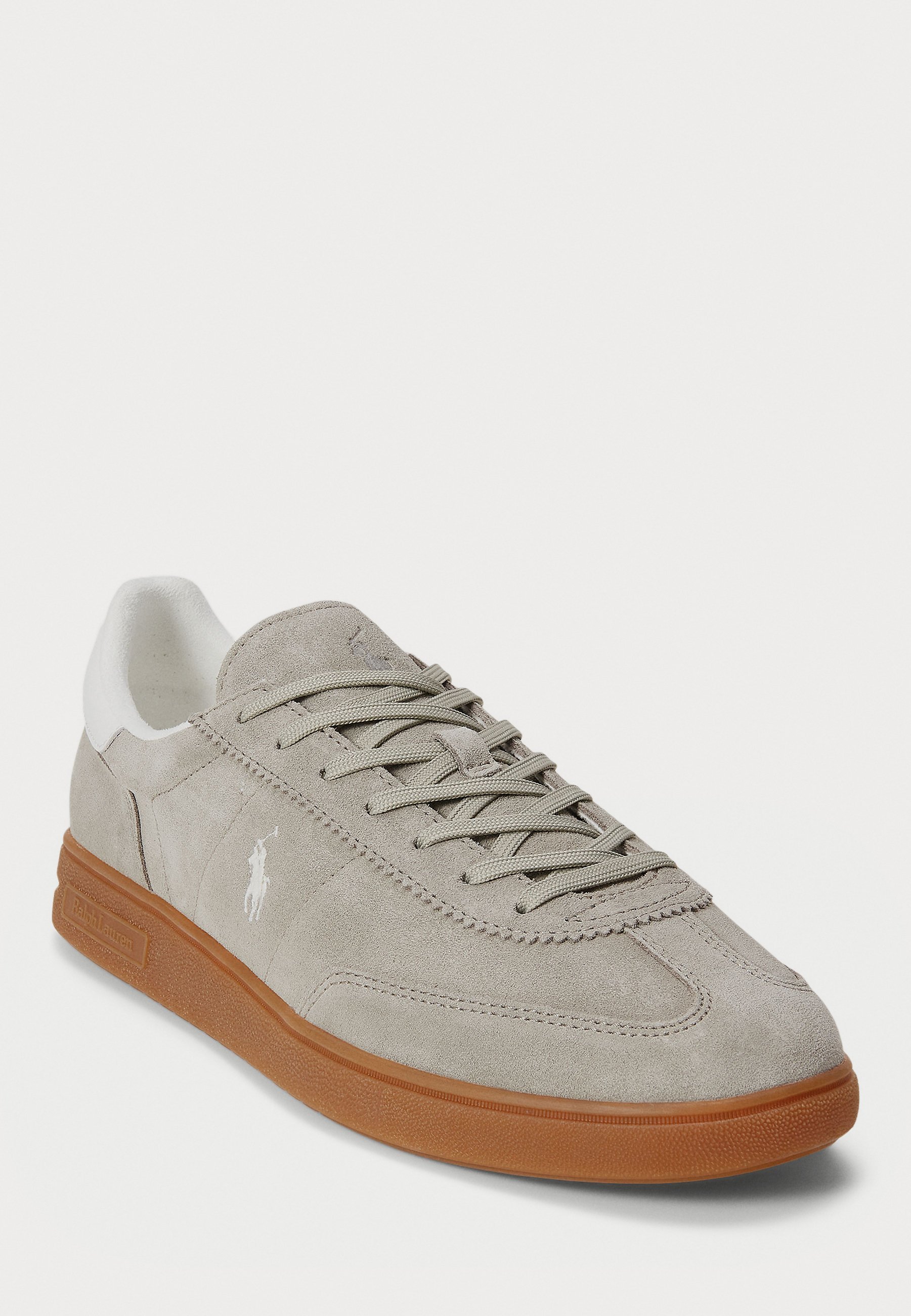 Baskets unisexes Polo Ralph Lauren Bedford en daim - gris terre/blanc délavé