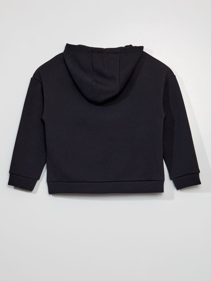 Sudadera con capucha de felpa - Negra
