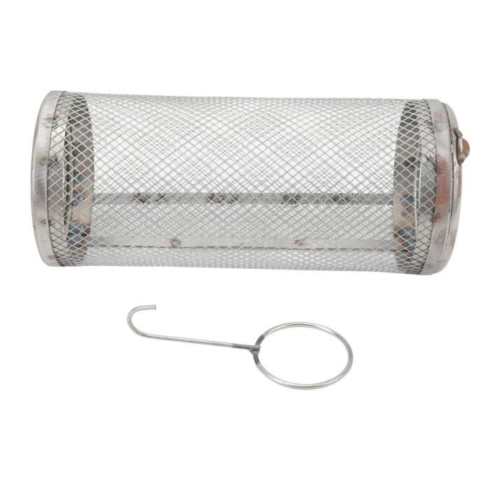 Accesorios para barbacoa Fydun, cesta de acero inoxidable para horno de barbacoa (pequeña, 20 cm + gancho) SD021