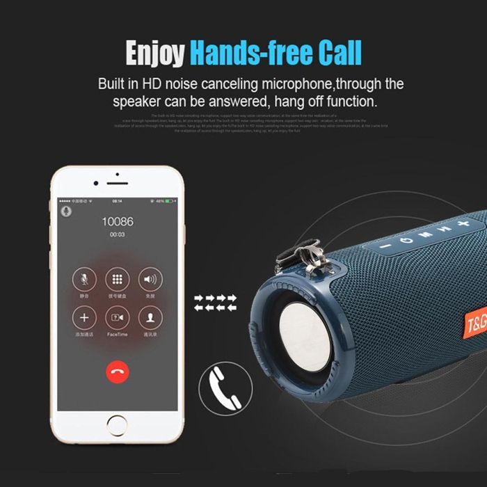 Enceinte Bluetooth Portable Haute Puissance Etanche Avec Support FM et Carte TF Bleu YONIS