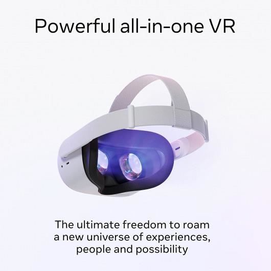 Casque de réalité virtuelle - Meta - Quest 2 - 128GB - Sans fil - Multi-plateforme - Manette incluse