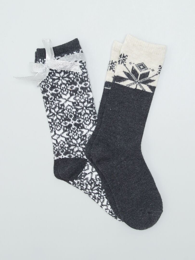 Pares de calcetines navideños - GRISES
