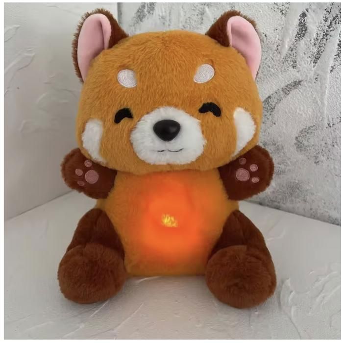 Peluche musical y luminoso de panda rojo – Luz nocturna para bebé con sonidos relajantes