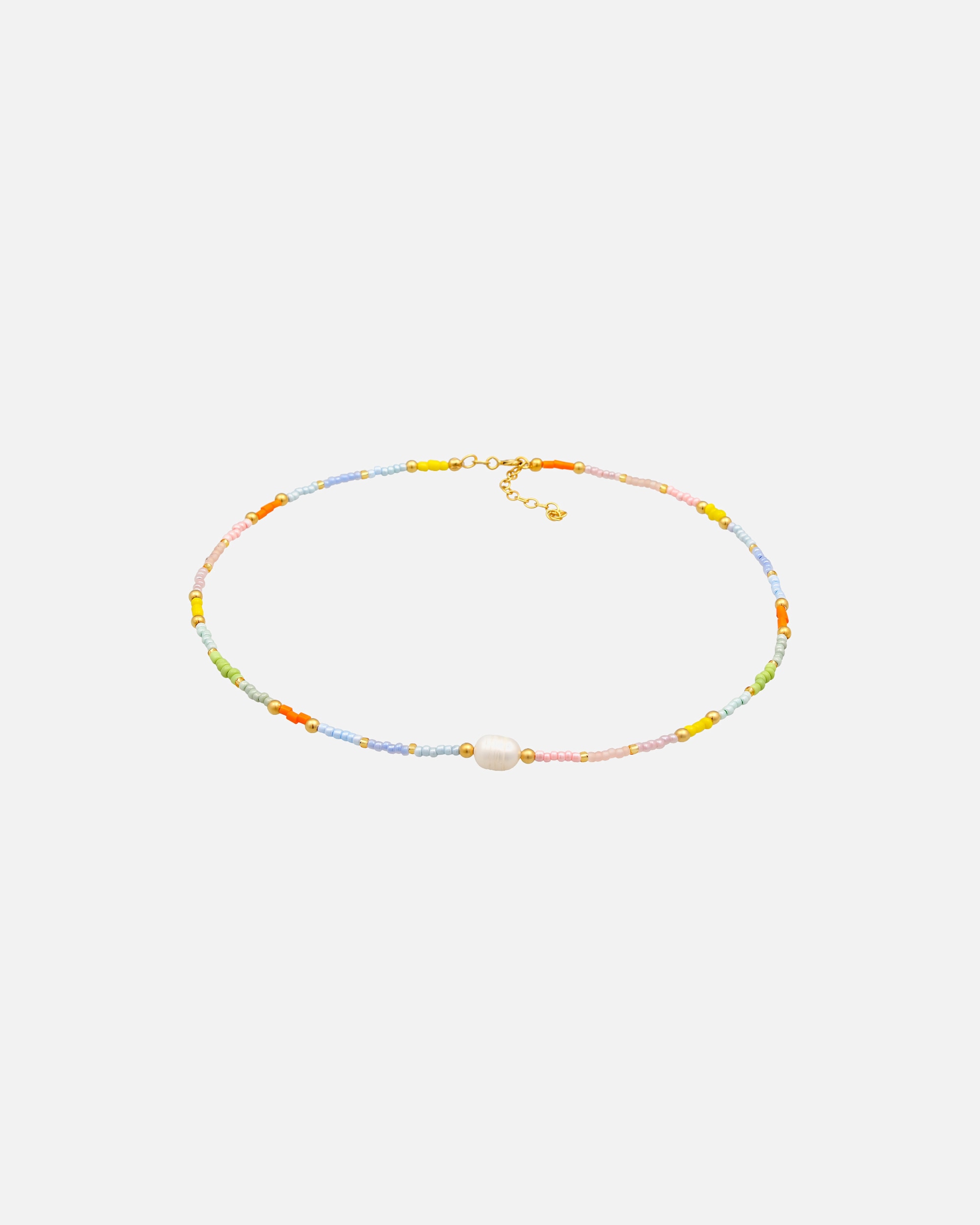 Elli Femmes Choker Perles de verre avec Perle de Culture d'Eau Douce en Argent Sterling 925 Plaqué Or