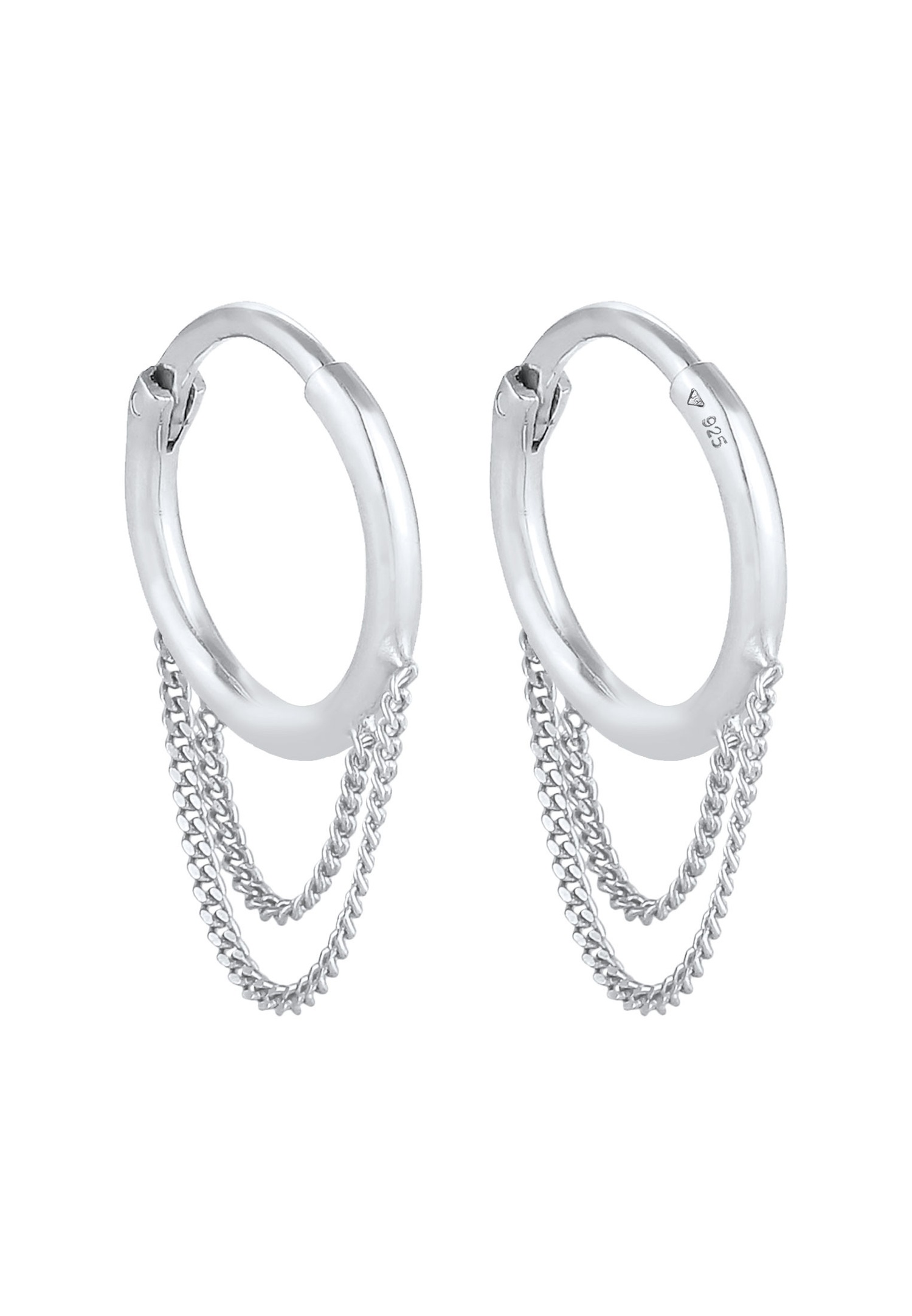 Elli Dames Creoles Curb Chain Trend Blogger en argent sterling 925 plaqué or