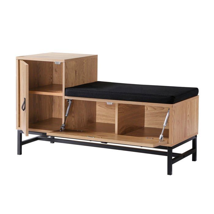 CALICOSY - Banc d'entrée avec rangements chaussures  JILL - Bois clair