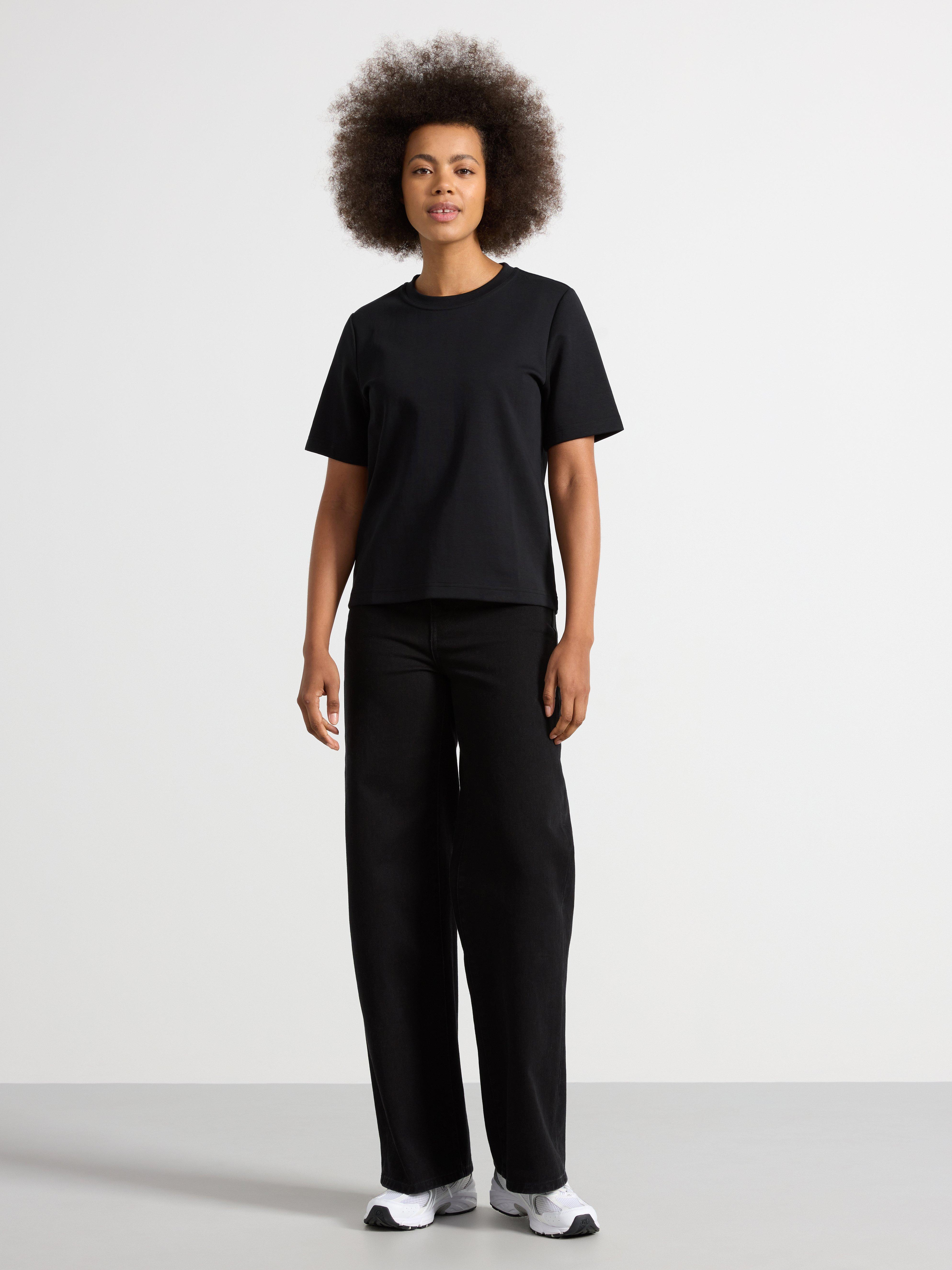 Camiseta i kraftig bomull Negro