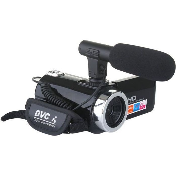 Videocámara Full HD de 24 MP con zoom de 18x - Interfaz AV - Cámara para vlogging con micrófono externo