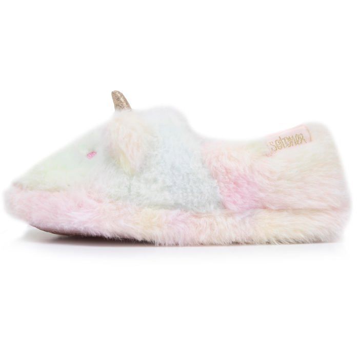 Pantuflas Isotoner de piel sintética, multicolor, suela antideslizante para niñas