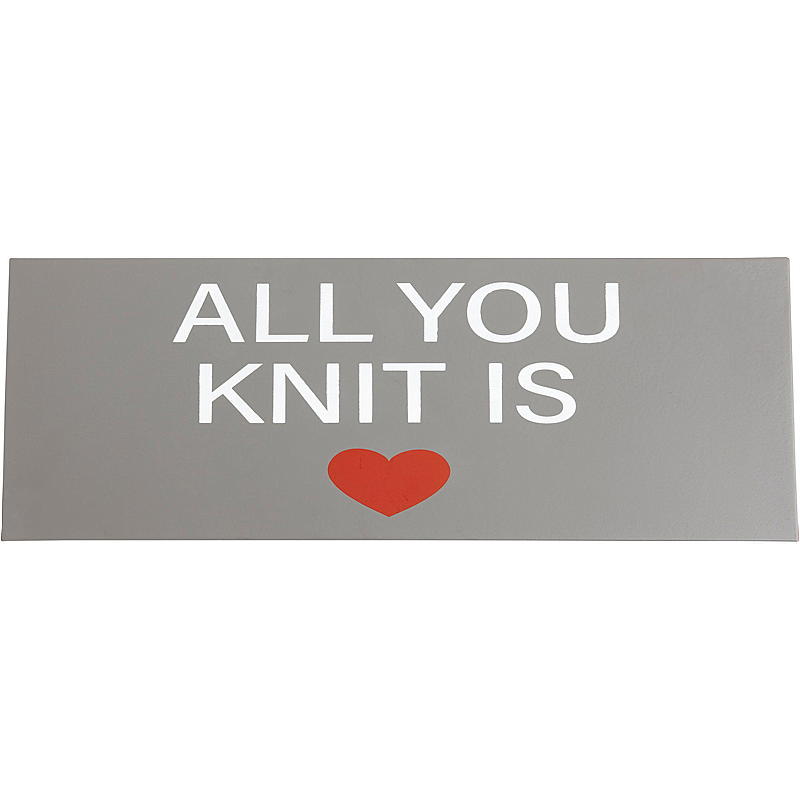 Hemskylt med stickad text 13x36 cm metall