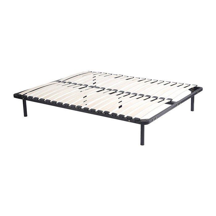 Rete a doghe 120 x 190 cm - 2 doghe da 19 cm - Con gambe - Nera - KALISTA di YSMÉE