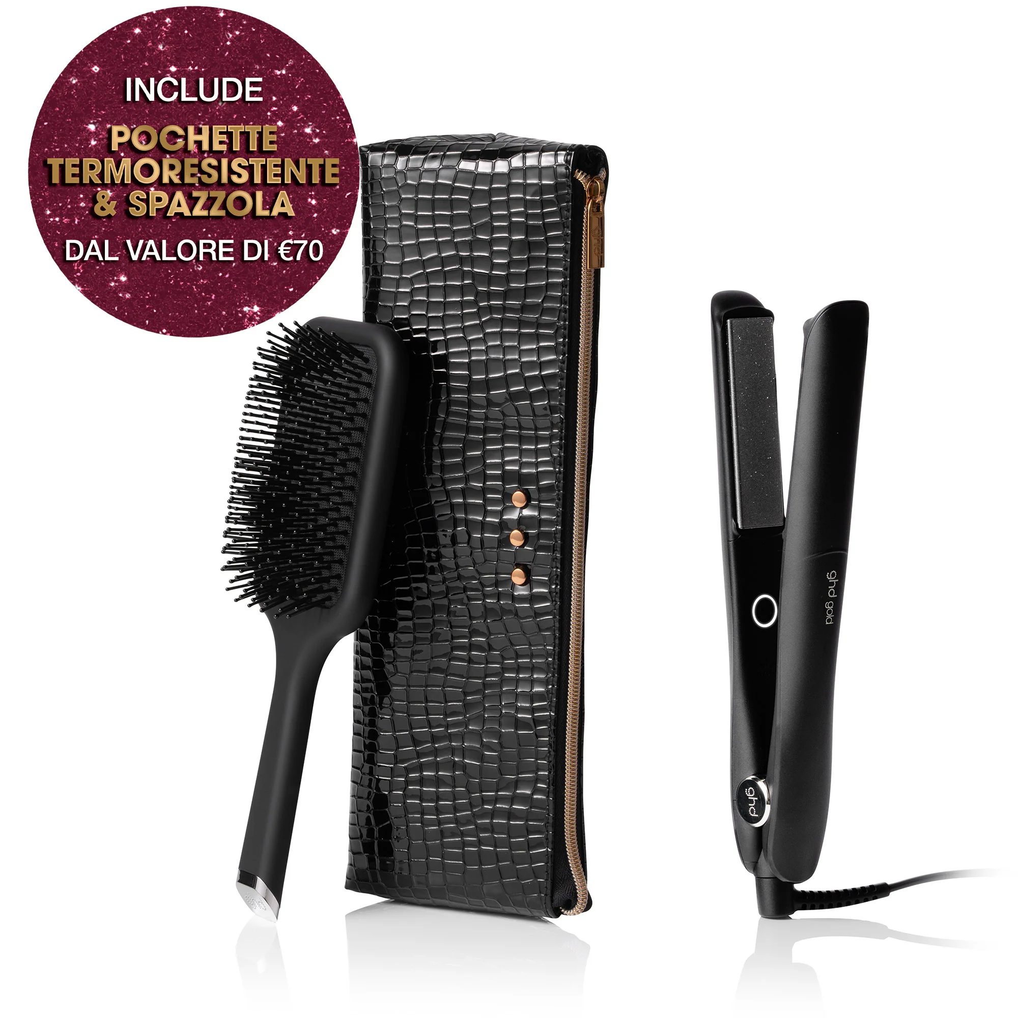 Styler ghd gold® Gift Set - piastra per capelli professionale + paddle brush - Cofanetti per Capelli, Piastra Capelli, Spazzole