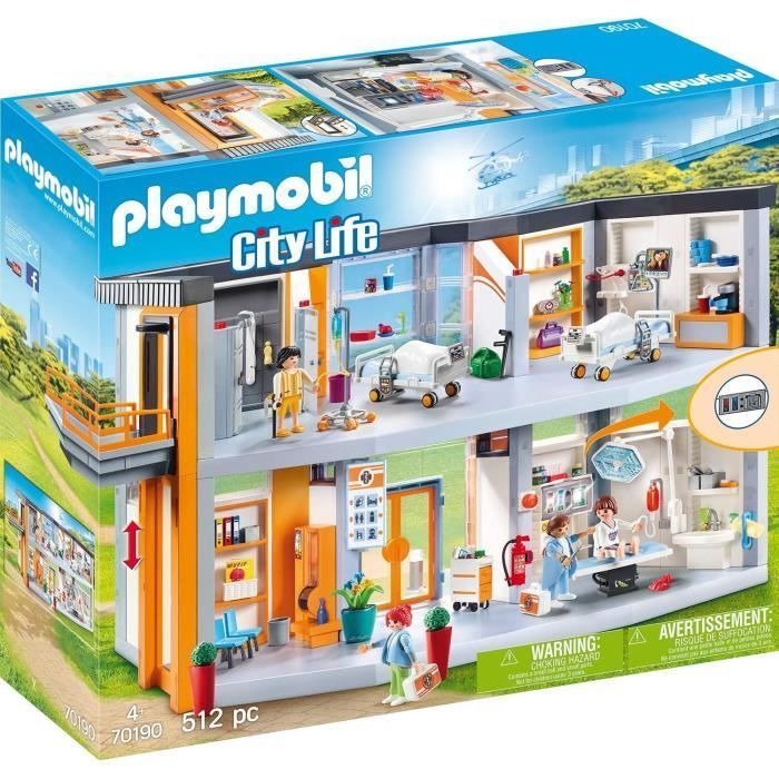 PLAYMOBIL - 70190 - City Life Hospital - Furnished Hospital - 512 pieces - For children aged 4 and up
