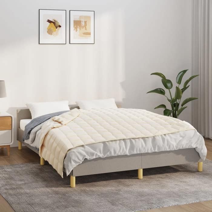 Manta con peso vidaXL color crema claro 122x183 cm 9 kg Tela 3154866