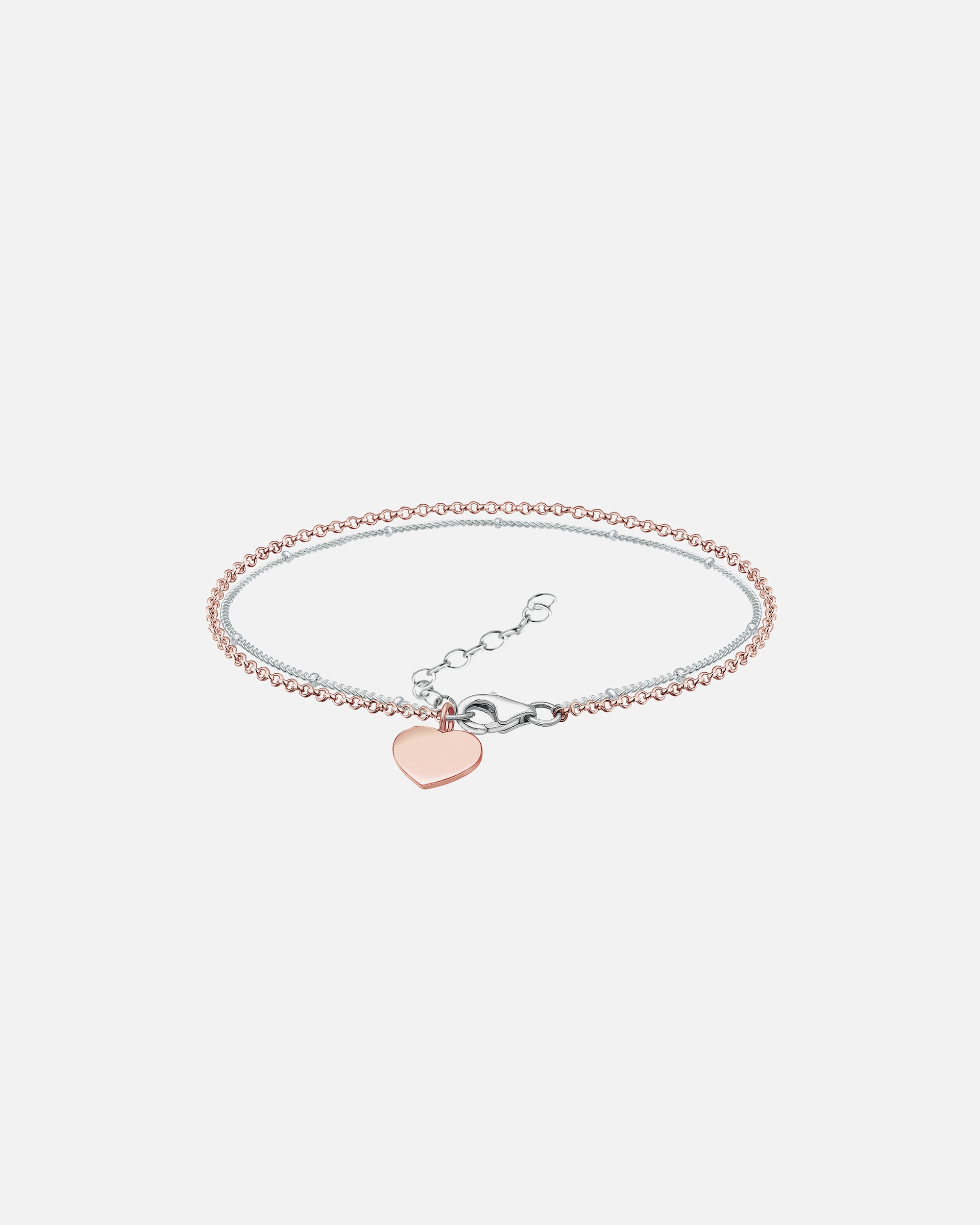 Elli Femmes bicolore couches cœur en argent sterling 925 plaqué or rose