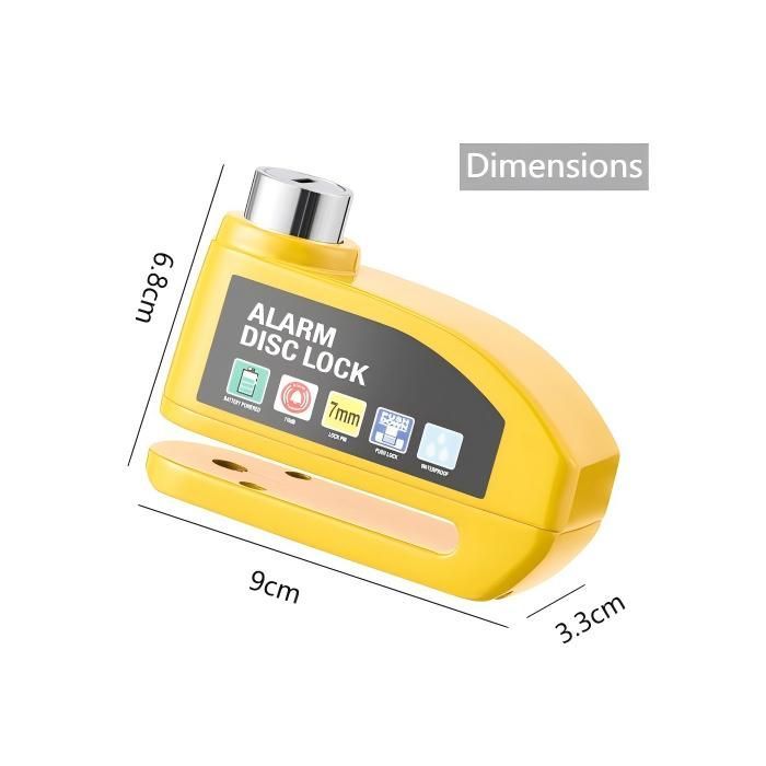 Candado de disco TOPESCT para motocicleta, alarma de 110 dB, candado antirrobo para motocicletas, scooters y bicicletas, 2 llaves, color naranja.