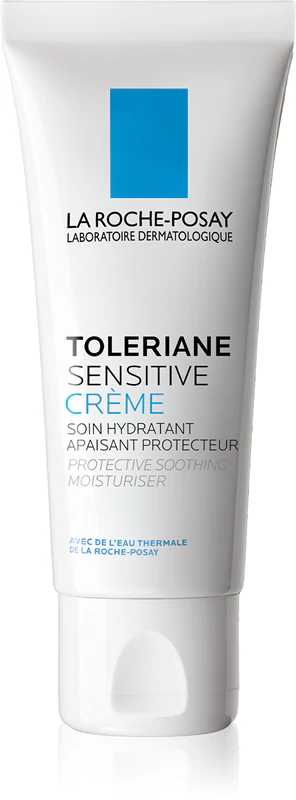 La Roche-Posay Toleriane Sensitive prebiotische hydraterende crème die huidovergevoeligheid vermindert.