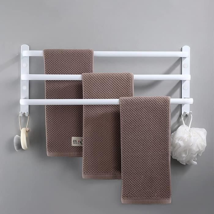 GULOVEJ® Wall-Mounted Towel Rack, Bathroom Hotel 3 Towel Holder Shelf, White