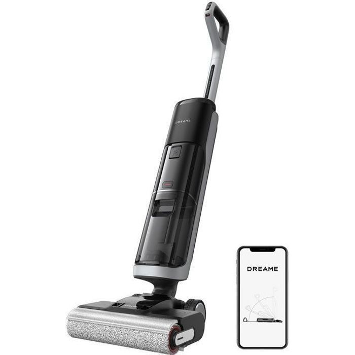 Aspirateur Eau et Poussire sans Fil Dreame H14 pro, 18 kPa, Design Plat  180, Nettoyage de la Brosse  60 C, Schage en 5min