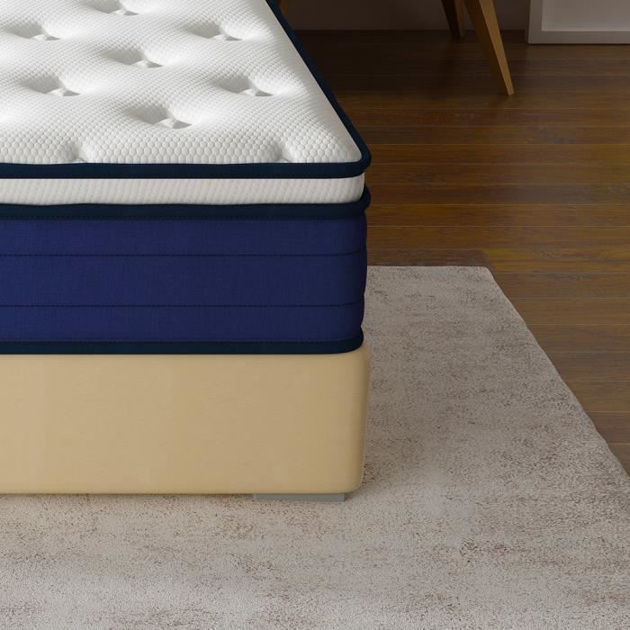Colchón de muelles ensacados STANOW® de 140x190 cm, calidad certificada, 25 cm de grosor.
