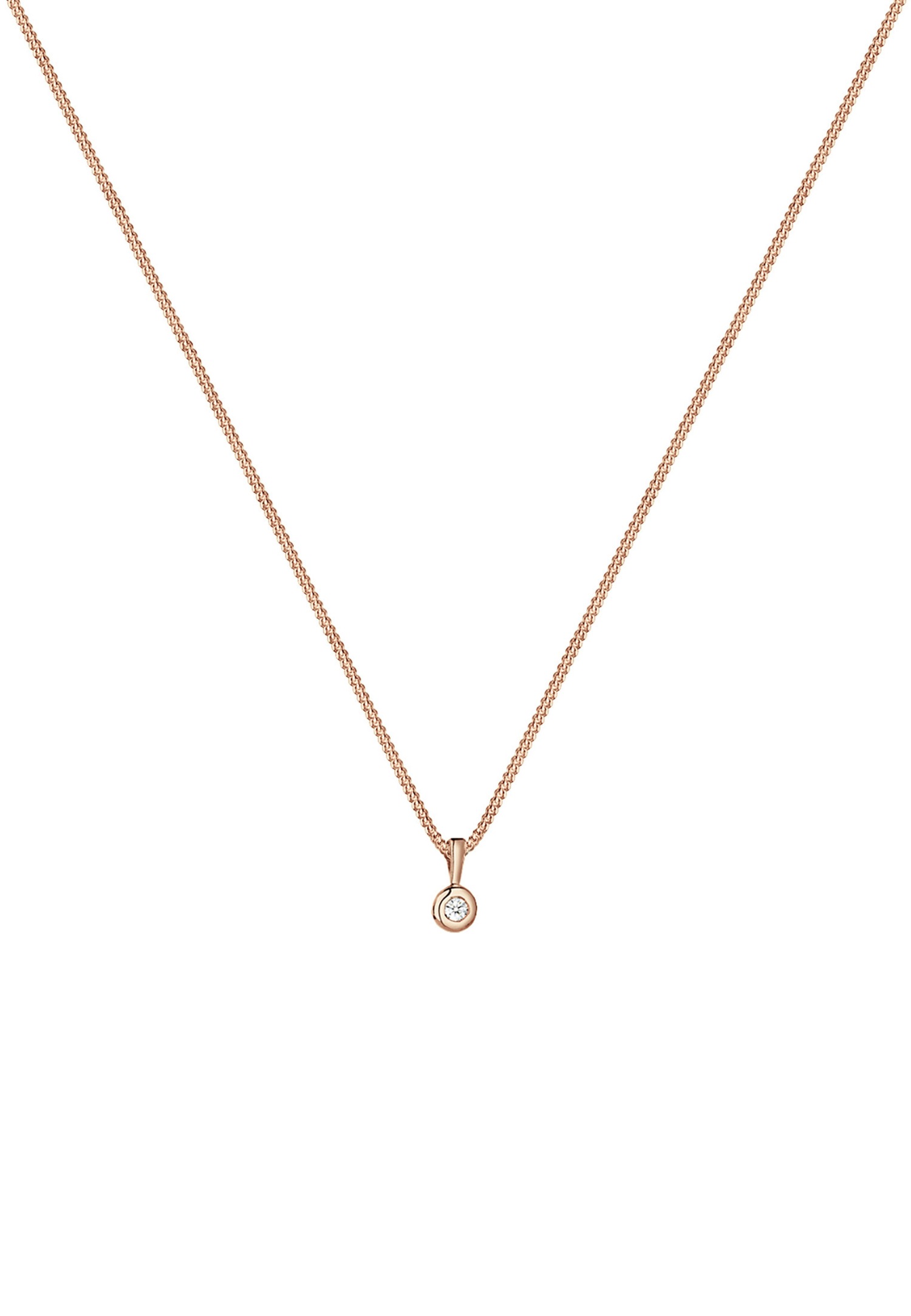 Elli DIAMONDS Femme Cercle Simple avec Diamant (0.03 ct.) - (925/1000) Argent