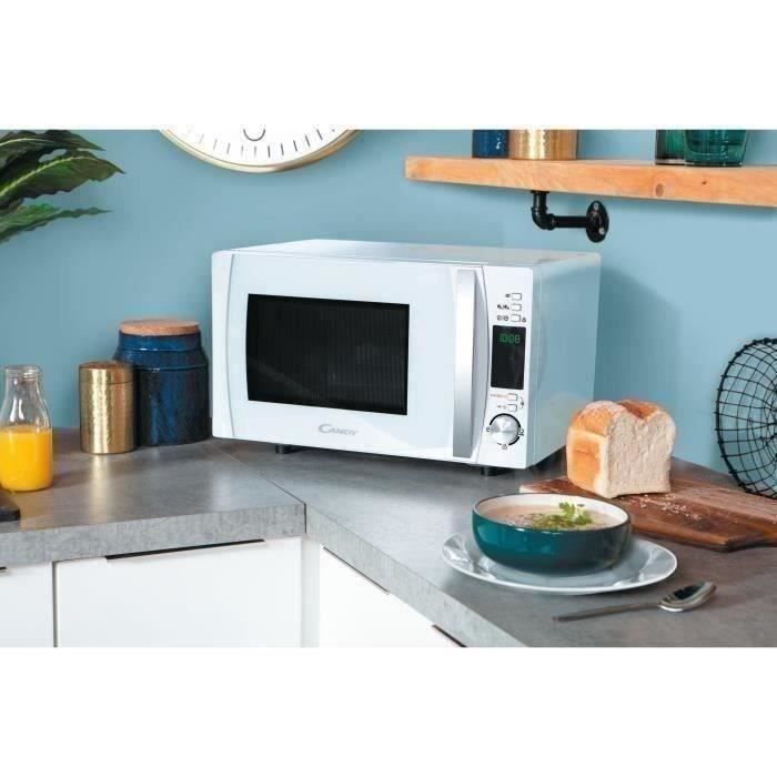 Horno microondas digital blanco CANDY Timeless CMXW20DW de 700 W y 20 L - Función de descongelación - 5 niveles de potencia - 10 menús automáticos