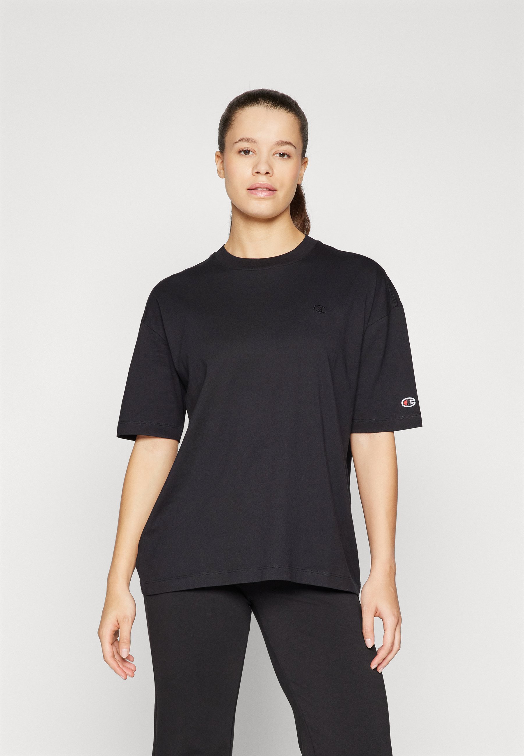Champion ICONS TONAL OVERSIZE CREWNECK marškinėliai - Paprasti marškinėliai - juodi