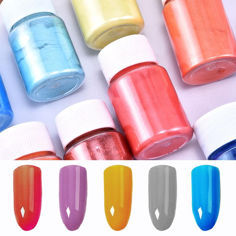 Ensemble de 4 poudres lumineuses en résine de couleurs assorties, pigments brillants, matériau époxy cristal, décorations pour nail art