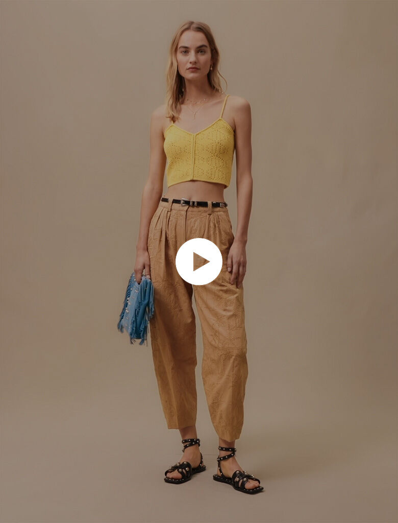 Pantaloni bej-morcov
