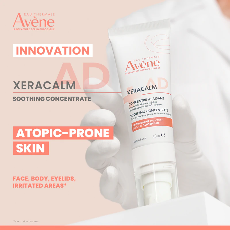 Avène XeraCalm AD Verzachtend Concentraat voor de verlichting van huidirritatie en jeuk.