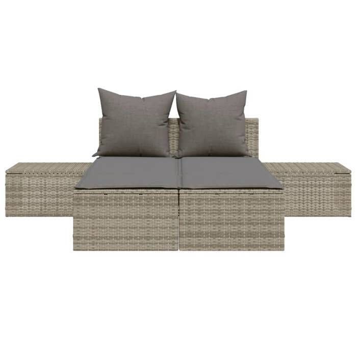 Lettino prendisole doppio vidaXL con cuscini, seduta da patio, lettino da giardino per balcone, terrazzo, cortile, 368391