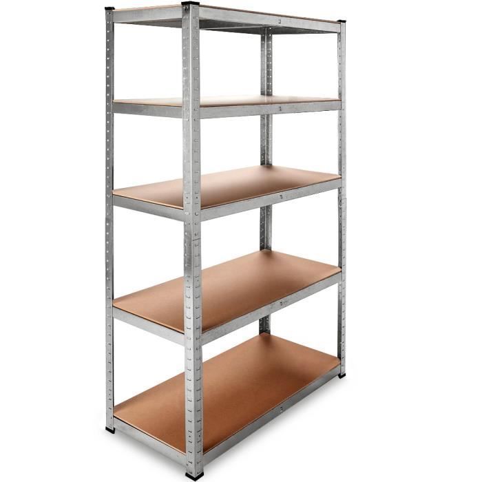 x Modular Heavy Duty Shelving Units 180x90x40cm Max 875kg 5 Shelves Steel/MDF Garage Storage - DEUBA