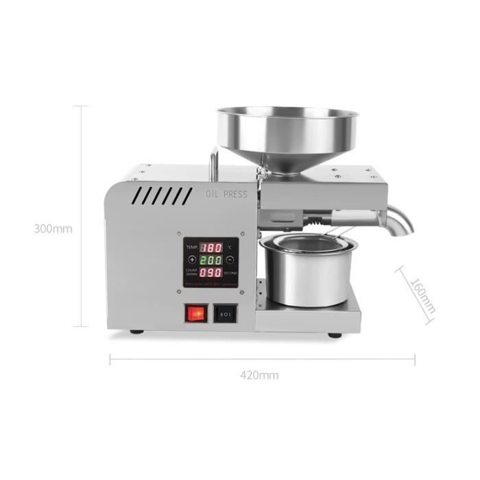 Prensa de aceite de semillas automática de acero inoxidable con control de temperatura de 1500 W