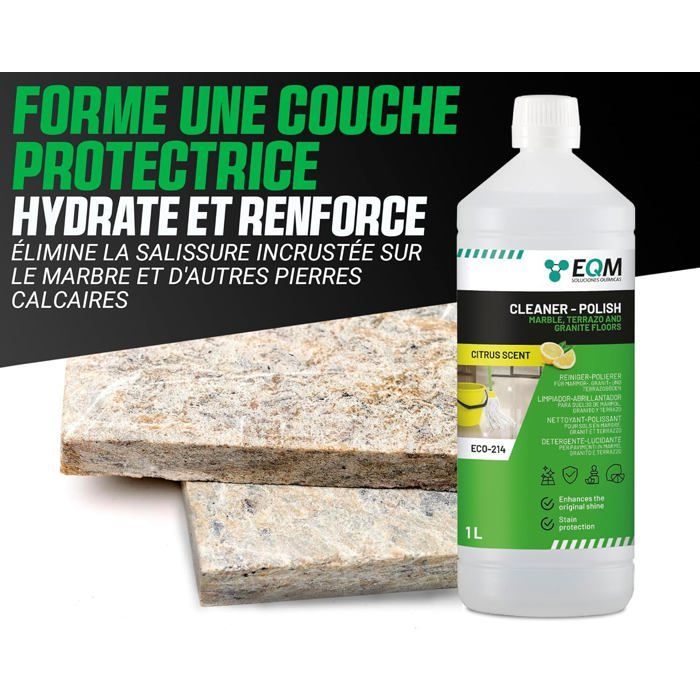 Nettoyant et Polissage pour Marbre & Pierre naturelle - 1L - Rehausse la couleur et la brillance naturelles