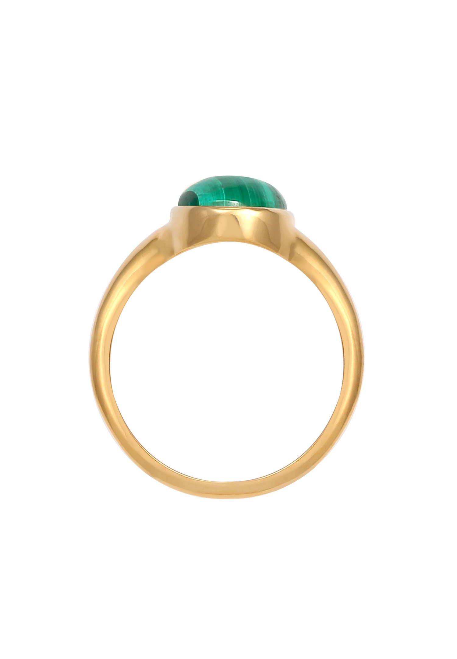 Elli PREMIUM Bague pour dames en argent sterling 925 plaqué or, vert élégant avec malachite