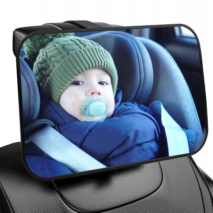 Espejo retrovisor universal para bebé - Espejo de seguridad para asiento trasero de coche con correa de hebilla ajustable