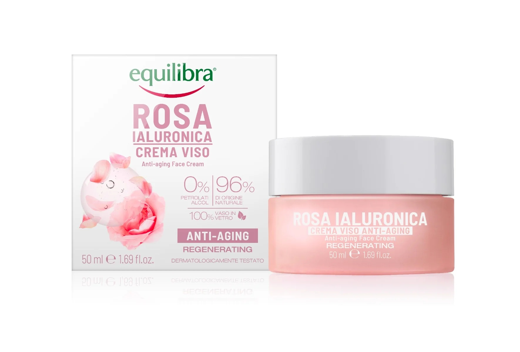 Equilibra Skin set: Equilibra Hyaluronic Rose anti-aging crème 50 ml + oogcontour liftende crème 15 ml