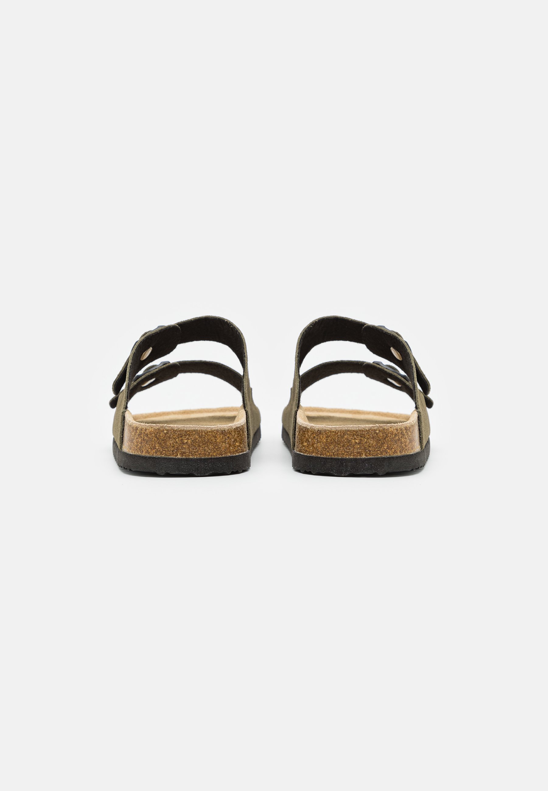 Pier One leren unisex slippers - kaki