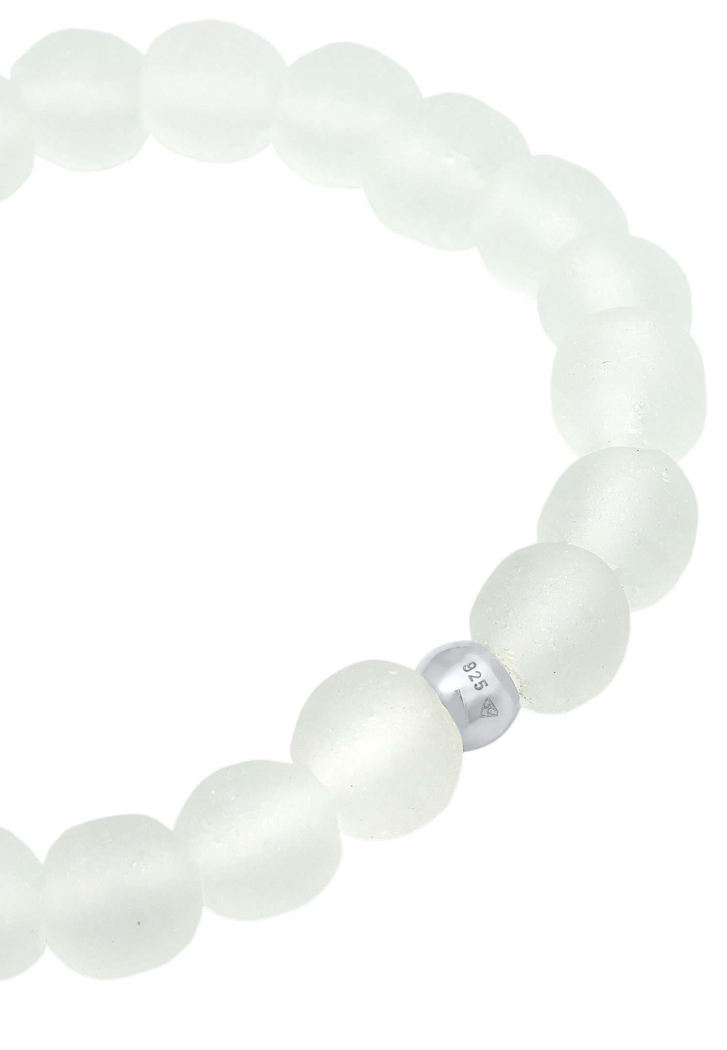 Elli Femmes tendance basique avec perles de verre blanc en argent sterling 925