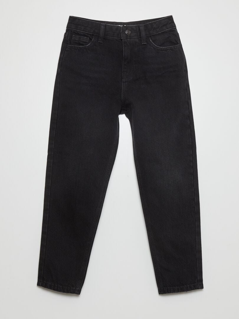 Calça jeans de cintura alta - CINZA