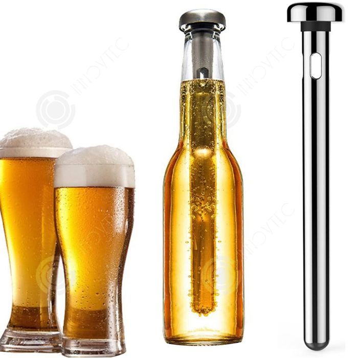 Enfriador de botellas INN, enfriador de vino, dispensador de cerveza y abridor de botellas, acero inoxidable para bar y fiestas.