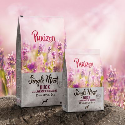Purizon Single Meat Adult Dog – Ankkaa, omenaa ja laventelin kukkia