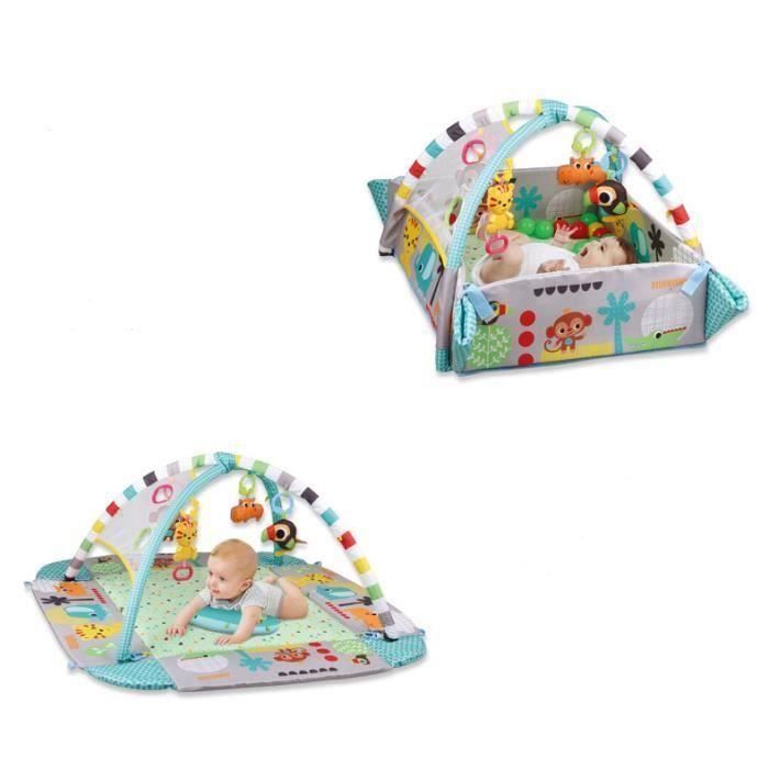 Tapis d'éveil pour Bébé - Cadre de fitness - Tapis de jeu avec des jouets - Aire d'éveil - Vert