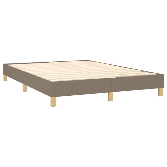 Base letto SALALIS con materasso a molle - Tortora - 140x200 cm - Tessuto